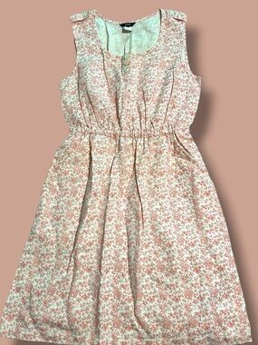 J. Crew Pink Floral Sleeveless Cotton Dress